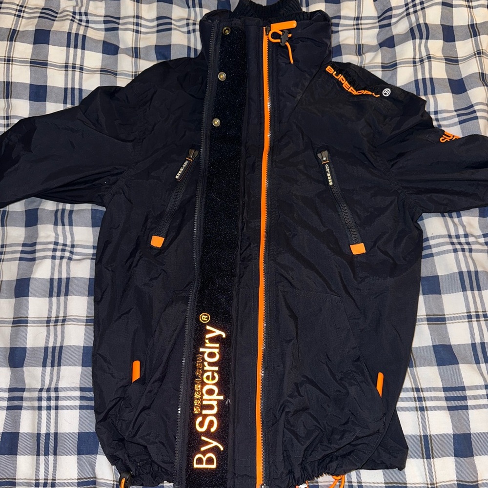 Superdry Wind Attacker Jacket Black/Fluro Orange size L US Men's